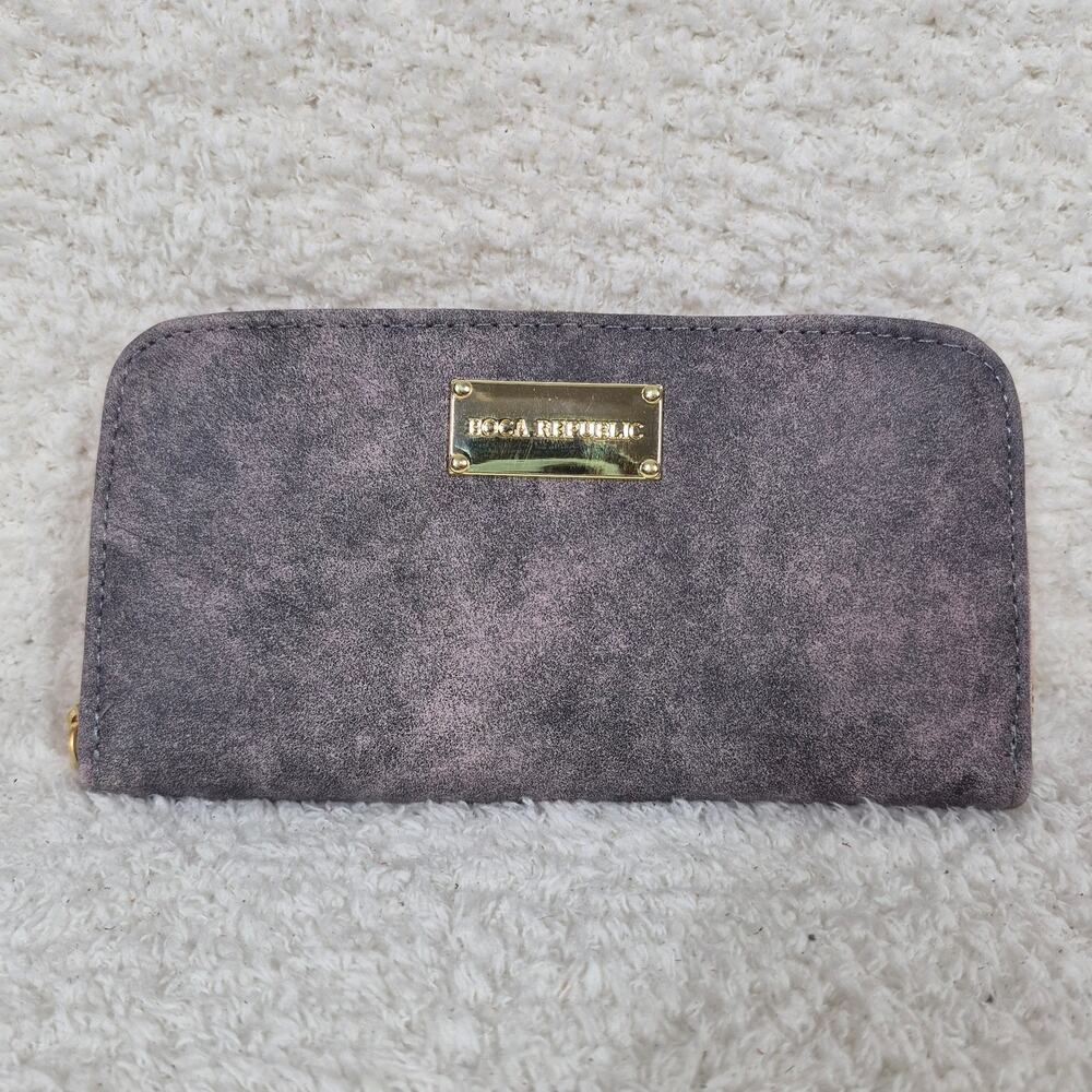 Mexican Handmade Smokey Pink Leather Bifold Zip-Around Wallet